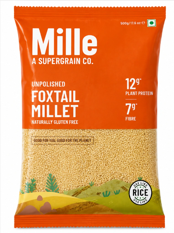 Mille Unpolished Foxtail Millet 500g front pack